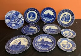 10. 10 Blue And White Royal Doulton Plates - One With Small Chip