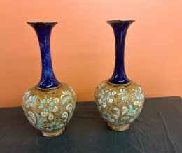 48. Pair Of Royal Doulton Slater Art Nouveau Vases