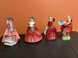 68. Four (4) Royal Doulton Figurines - Fiona - Blithe Morning - Genevieve - Top Of The Hill