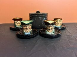 76. Four (4) Royal Doulton Ash Trays And A Humidor