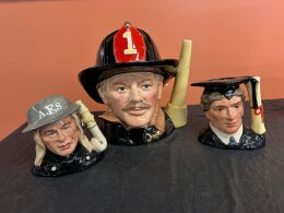 109. Three (3) Royal Doulton - (2) Different Firemen And The Graduate