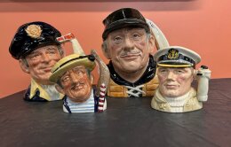126. Four (4) Royal Doulton Jugs - (2) Yachtsman - (1) Sailor - (1) Gondelier